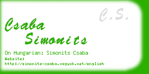 csaba simonits business card